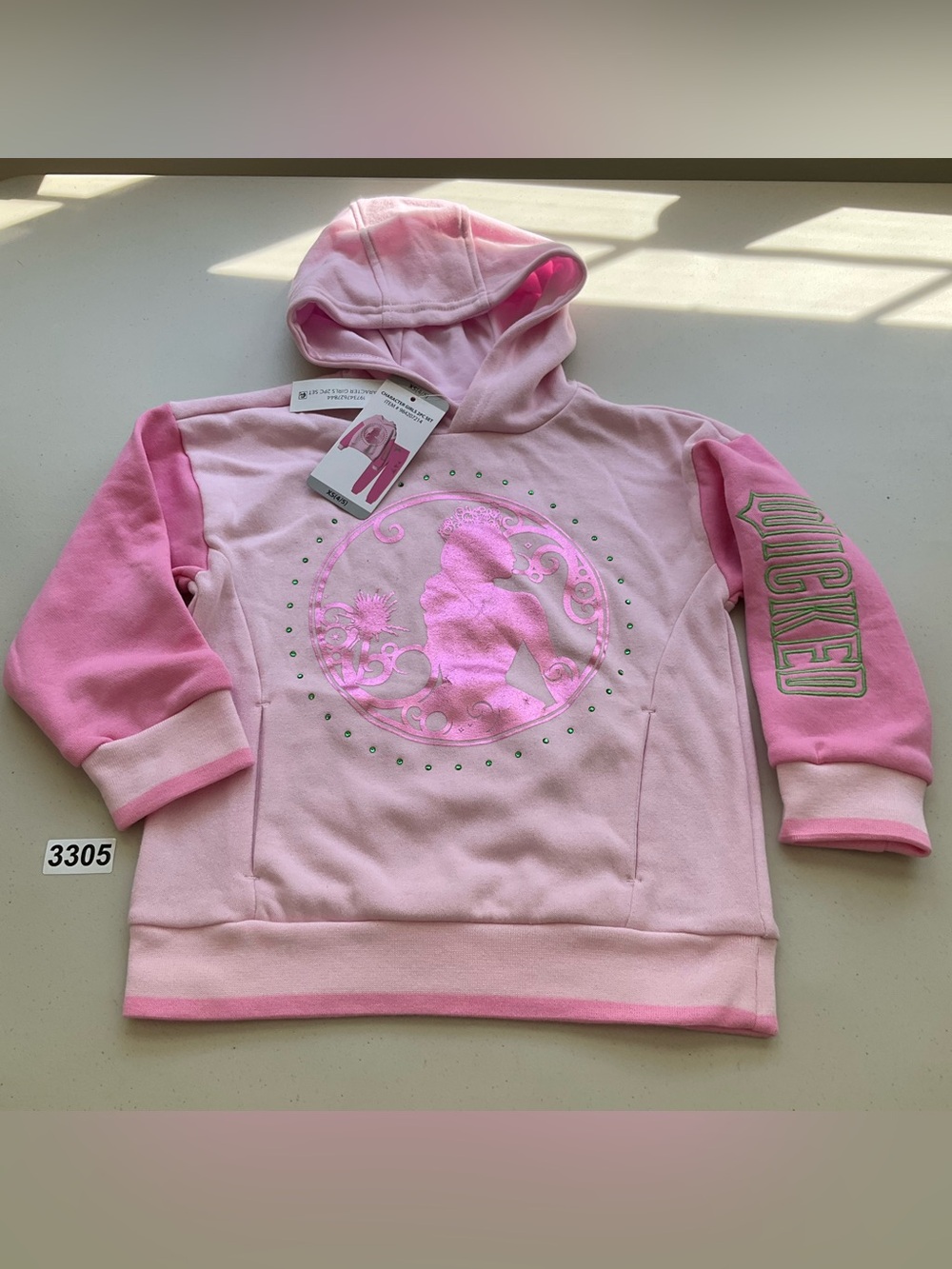 Wicked Character Girls Hoodie Pink XS Long Sleeves Sweater New